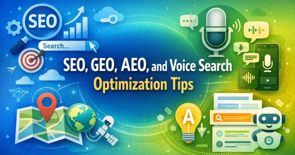 SEO, GEO, AEO, and Voice Search Optimization Tips