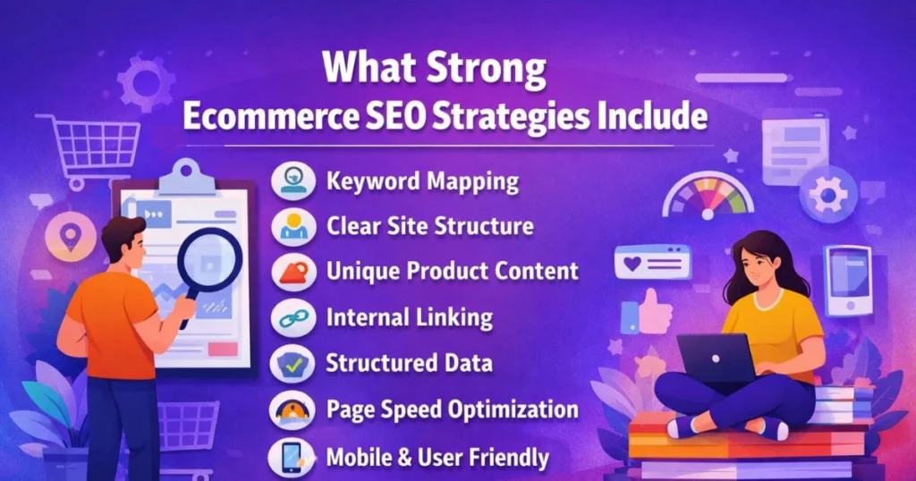 What strong Ecommerce SEO Strategies include