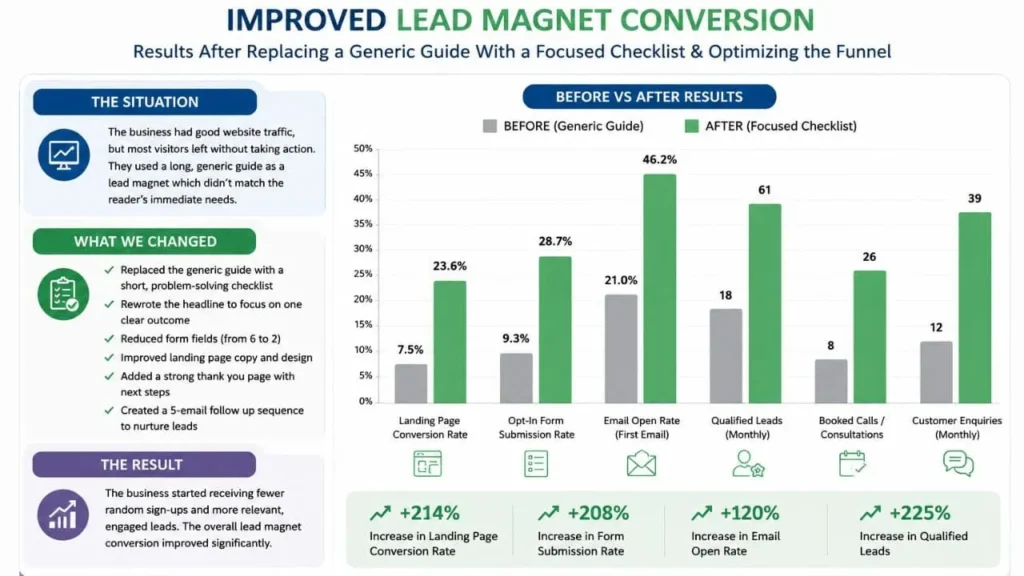 Case Study How a Service Based Business Improved Lead Magnet Conversion