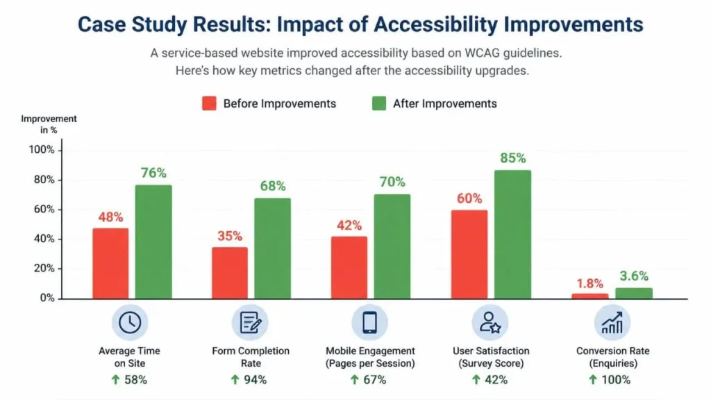 Case study Accessibility improvements on a service based website