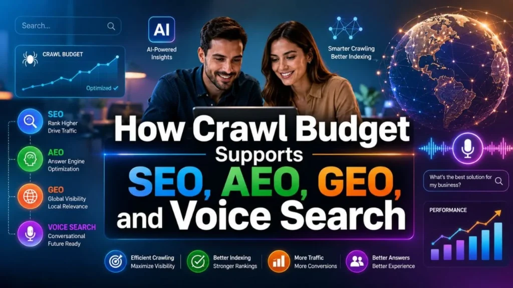 How Crawl Budget Supports SEO, AEO, GEO, and Voice Search