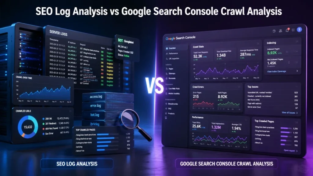 SEO Log Analysis vs Google Search Console Crawl Analysis