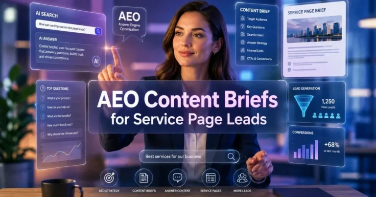 AEO Content Briefs for Service Page Leads