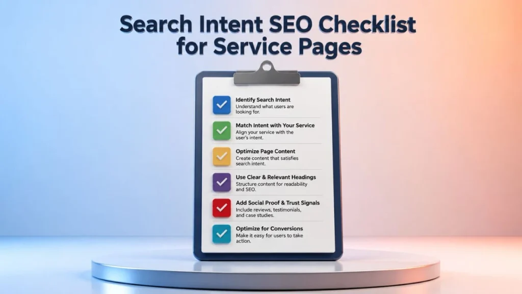 Search Intent SEO Checklist for Service Pages