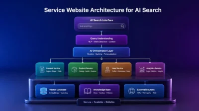 Service Website Architecture for AI Search