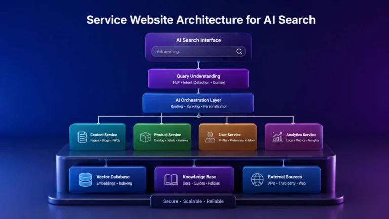 Service Website Architecture for AI Search