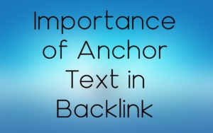 Anchor text in Backlink